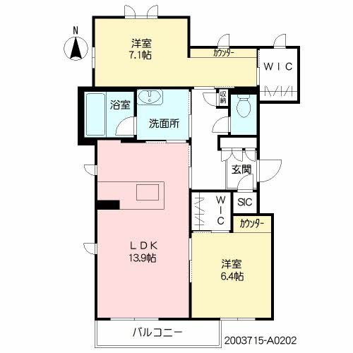 熊本市南区出仲間７丁目のアパートの間取り