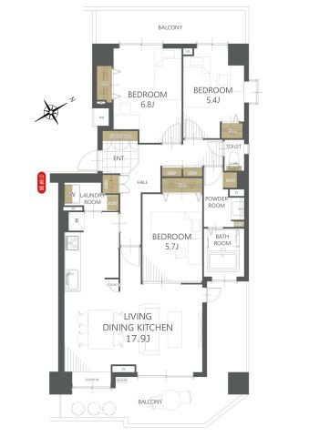 【間取り】ヴィルフォーレ稲毛５番館 