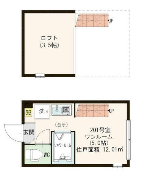 横浜市鶴見区尻手３丁目のアパートの間取り