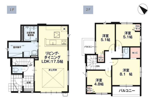 【間取り】 | 福岡市南区的場1丁目1期　2号棟（全5棟）【仲介手数料無料・0円】 | 平日、土日祝日もお好きな日時にご見学可能です。お気軽にお問合せ下さい。
