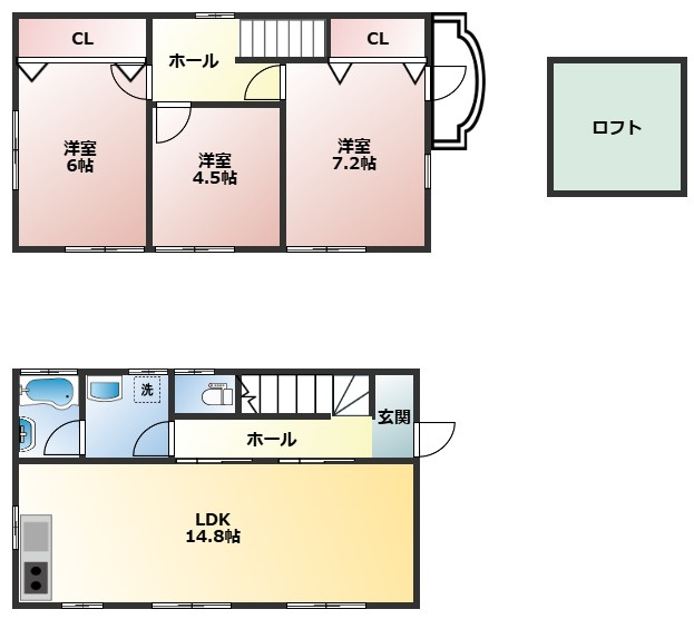 館山市北条　中古戸建の間取り