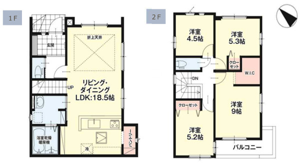【間取り】 | 福岡市南区的場1丁目1期　4号棟（全5棟）【仲介手数料無料・0円】 | 平日、土日祝日もお好きな日時にご見学可能です。お気軽にお問合せ下さい。
