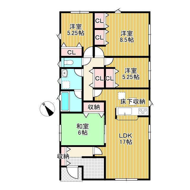 鈴鹿市白子 第5 新築戸建【全2棟】の間取り
