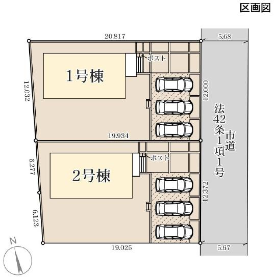 小美玉市上玉里第3　新築戸建　2号棟の区画図