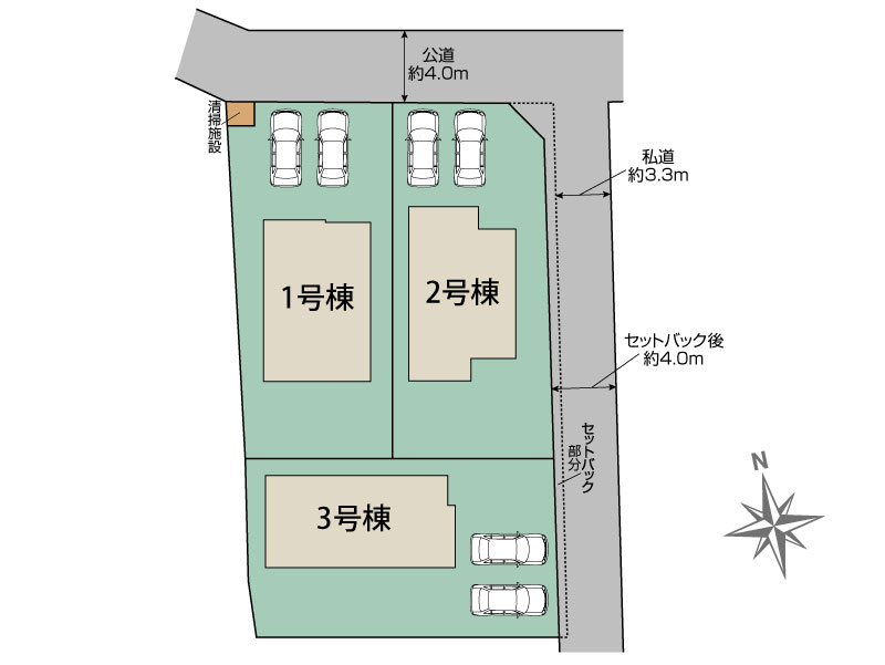 水戸市赤塚1丁目2期　新築戸建　3号棟の区画図