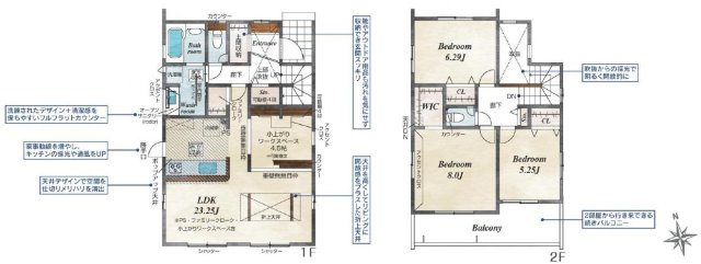 水戸市赤塚1丁目2期　新築戸建　1号棟の間取り