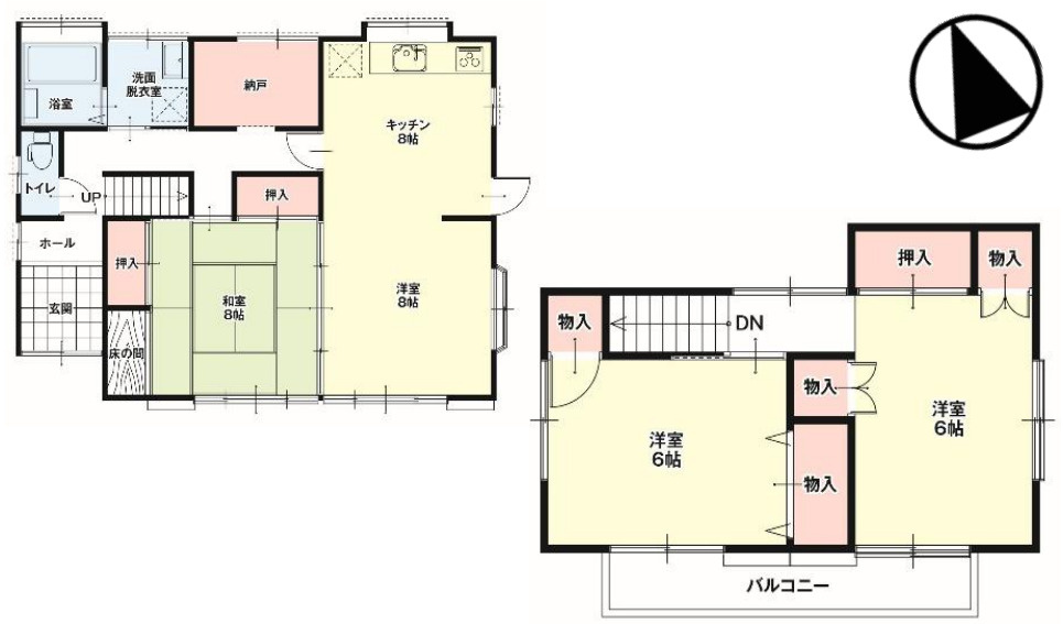 ひたちなか市足崎　中古戸建の間取り