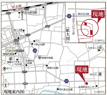 リーブルガーデン／菊池郡菊陽町久保田第二／2号棟の地図
