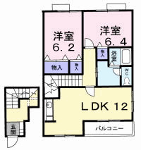 メゾンあゆみＤの間取り|間取図
