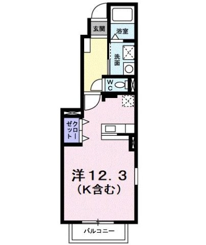 アンソレイユ　Ａの間取り