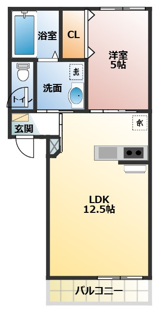 シャンテ経田Ⅱの間取り