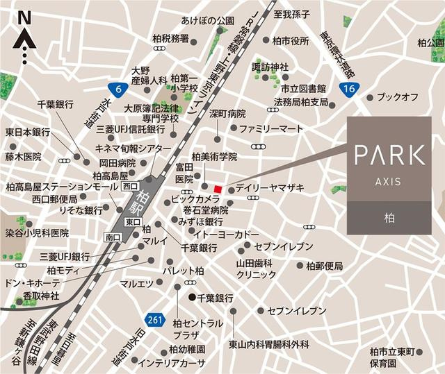 パークアクシス柏の地図