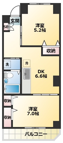仙台坂アルカディアの間取り