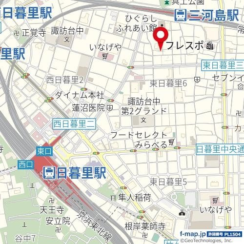 Ｐ＆Ａ日暮里の地図