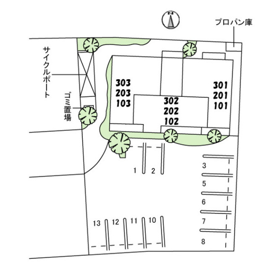 【駐車場】ソレイユコート富田