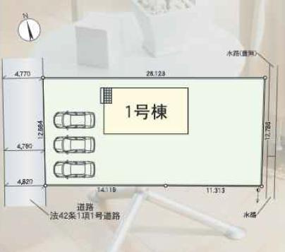 小美玉市堅倉第1　新築戸建　の区画図