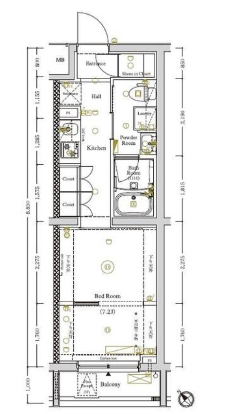 北区滝野川６丁目の賃貸マンションの間取り|間取り