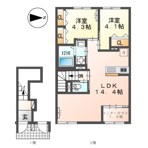 仮）原町２丁目新築アパートの間取り