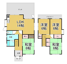 名塩3丁目貸家の間取り