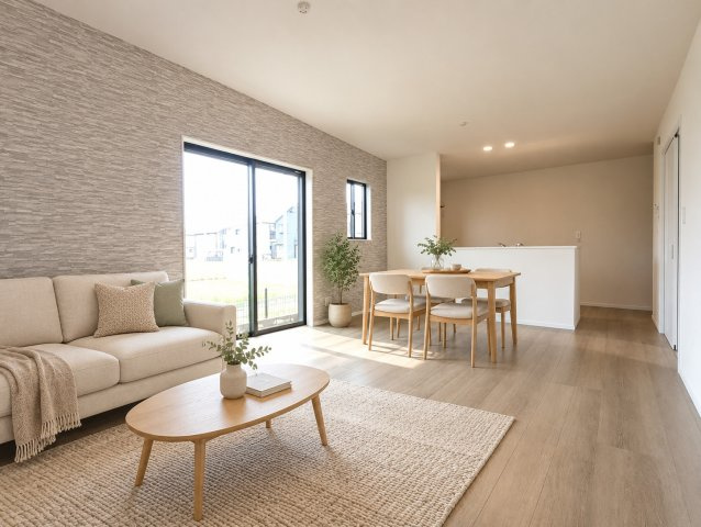 三郷市　高州1丁目　新築戸建　全2棟の居間・リビング|施工例です