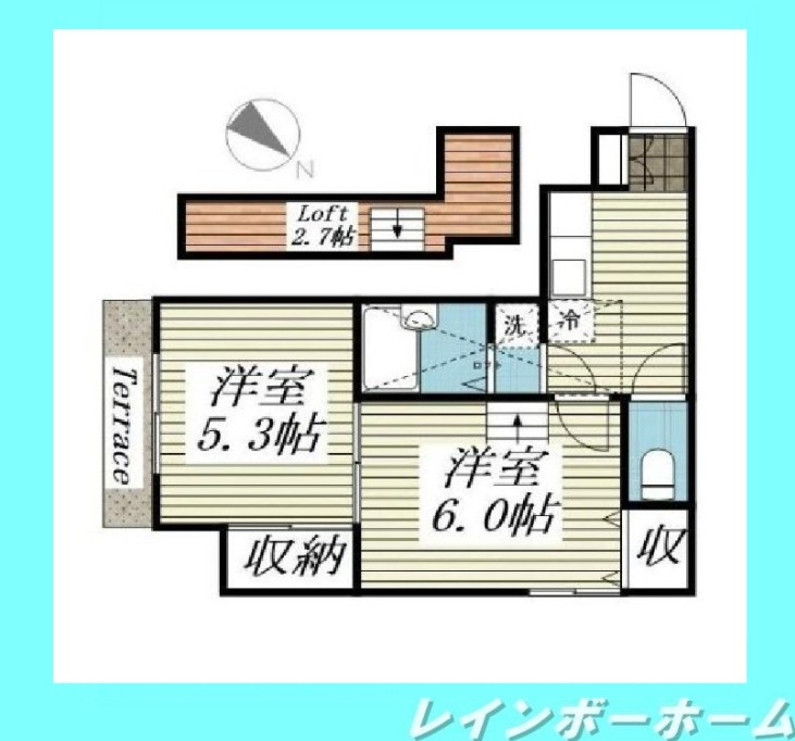＼＼【LINE連絡可】接客・申込・契約すべてオンライン完結可／／の間取り