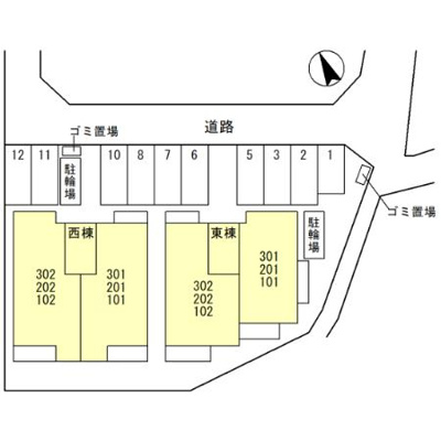 【区画図】 | ベルフィールド西京極 西棟