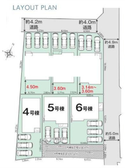 リナージュ／東区戸島6丁目25-1期／4号棟の区画図