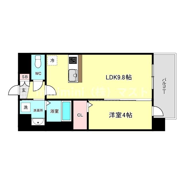 プレサンス芦原橋ヴィブラスの間取り