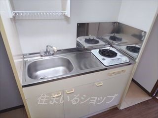 ＯＮビルのキッチン|１口ガスコンロ付き
