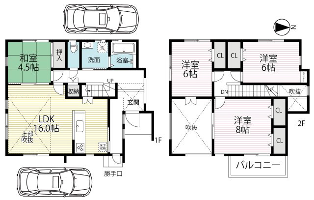 三方角住戸で陽当たり良好☆リビング吹抜けあり☆ゆったり４ＬＤＫ☆大津市大江６丁目１期