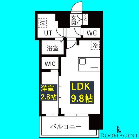 メイクスアート新栄Ⅲの間取り