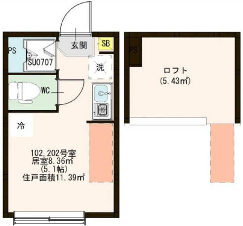 Ｌｅ　Ｓｅｒｅｎｅ　Ｎｉｓｈｉ　Ｏｇｉｋｕｂｏの間取り