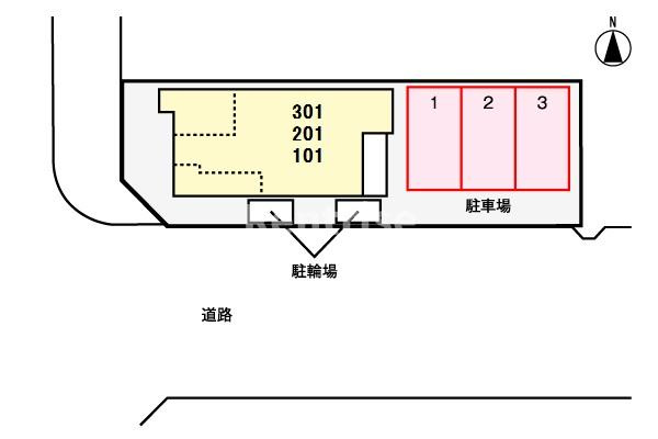 稲沢市駅前２丁目のアパートの区画図