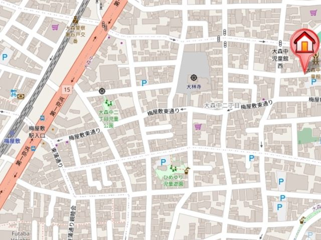 ドゥーエ梅屋敷の地図