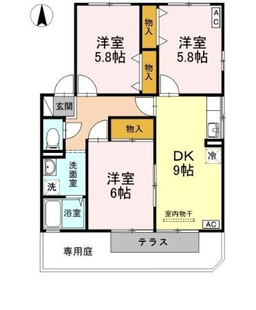アーバンライフ塩屋台　B棟の間取り