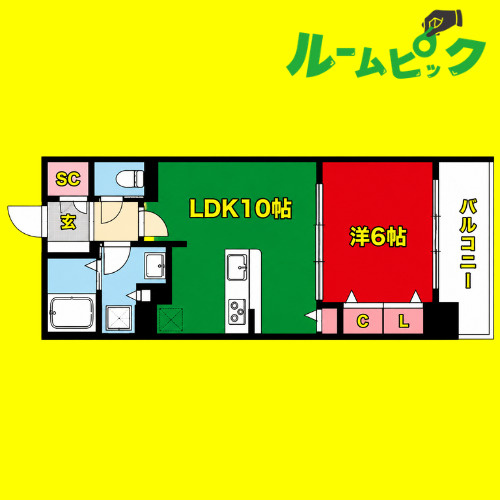 プレサンスグラン丸の内　名古屋市賃貸　仲介手数料無料の間取り
