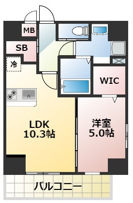 熊本市中央区水前寺１丁目の賃貸マンションの間取り