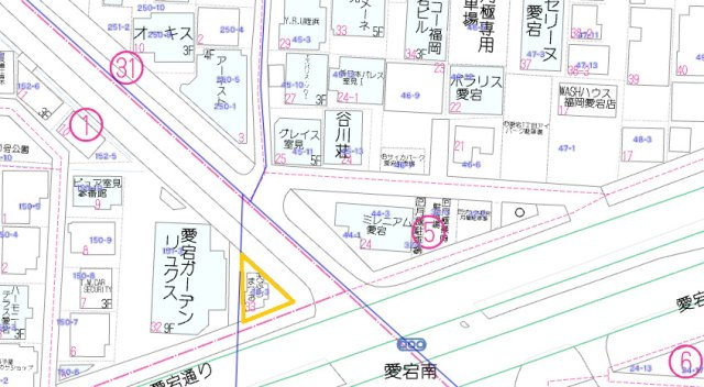 西区愛宕南2丁目店舗　表面利回4.12%の地図