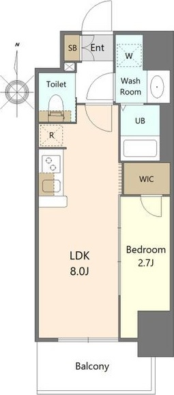 S-RESIDENCE亀島駅前ascent(アセント)の間取り