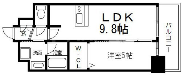 プレサンス梅田東クォーレの間取り|プレサンス梅田東クォーレ　開放感のある間取り