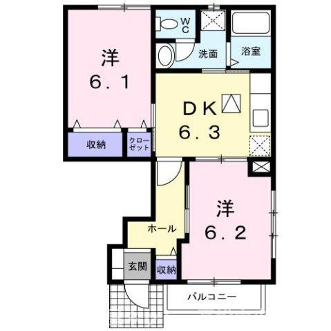 【間取り】 | エスポワール青木Ｂ