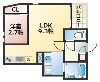 熊本市中央区南熊本１丁目のアパートの間取り