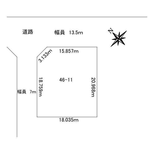 網走市向陽ヶ丘５丁目４６番１１土地の土地図
