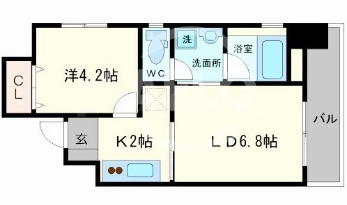 アモーレ本町ウエストの間取り|AMORE HOMMACHI WEST（アモーレホンマチウエスト）　開放感ある間取り