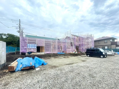 【前面道路含む現地写真】 | 北群馬郡榛東村広馬場　平屋　新築住宅　