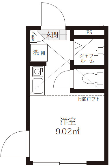 PREMIER笹塚の間取り|ワンルーム+ロフト