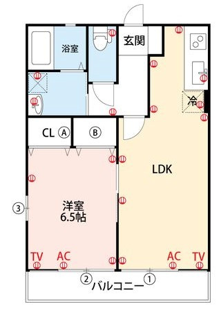 峯 B棟の間取り|使い勝手の良い間取りです♪