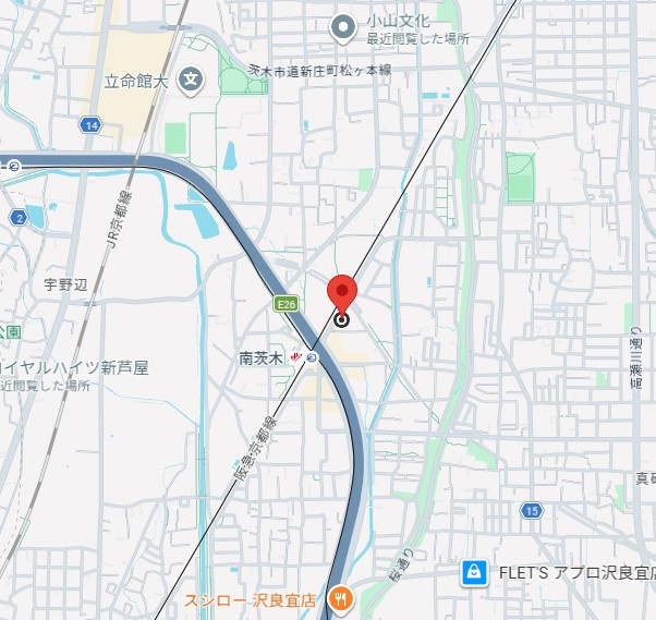 クレール南茨木の地図