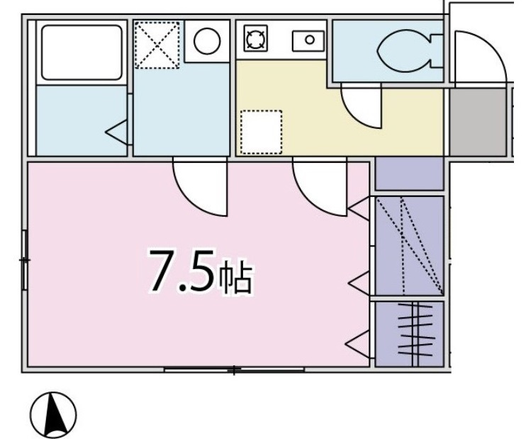 カーサクレドの間取り|南西角部屋2面採光の洋室7.5帖バストイレ別独立洗面台！