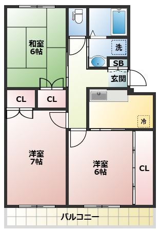 サマックス林B棟の間取り